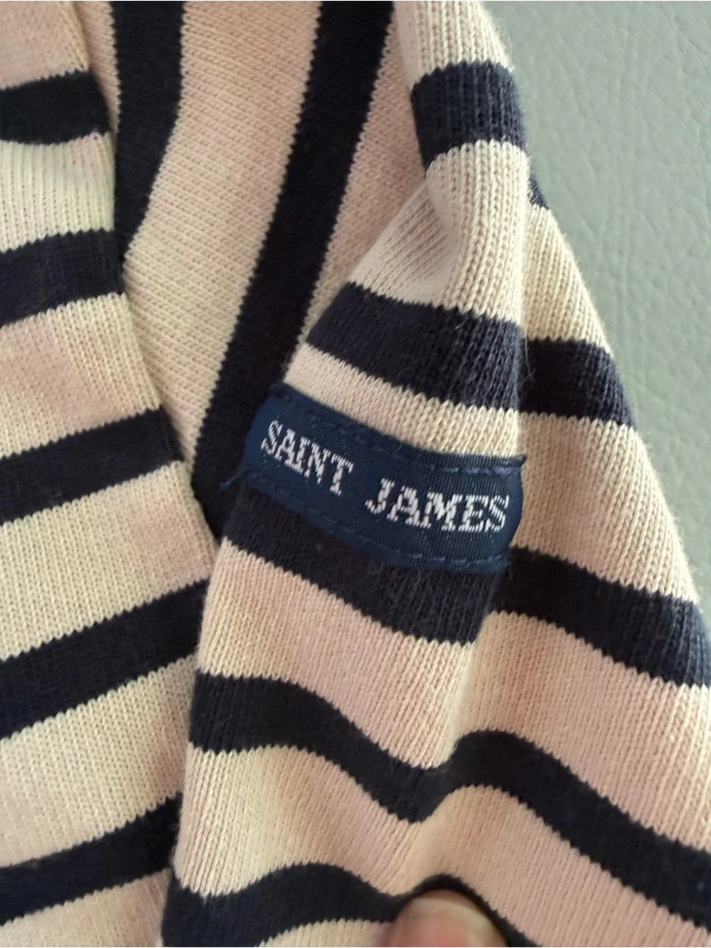 Saint James Girls Vaujany Striped Shirt with Heart Elbow Patches size 12